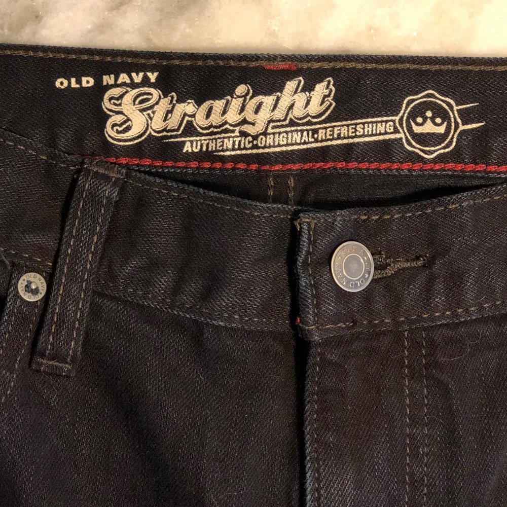 Old Navy Black Jeans 32 X 30 Straight Fit Cotton Denim Mens Jeans EUC